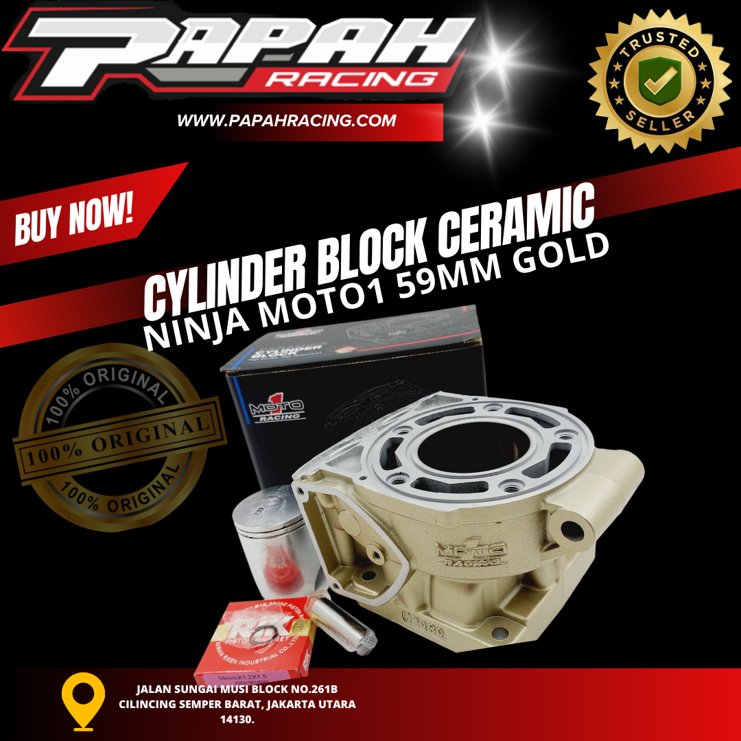 CYLINDER BLOCK BLOK CERAMIC NINJA MOTO1 59MM GOLD
